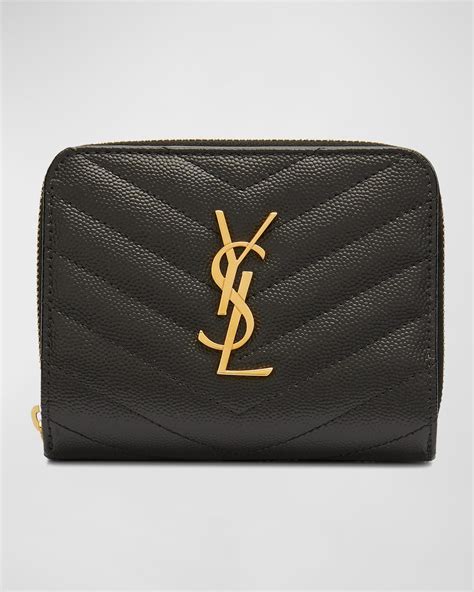 ysl wallet zip around|YSL monogram quilted wallet.